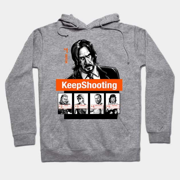 KeepShooting (white tee) Hoodie by BER